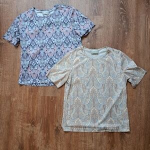Paisley Print Short Sleeve Blouses